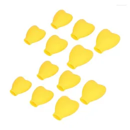 أكياس التخزين خزانة 12 PCS الفرشاة مكياج تغطي شكل القلب الأصفر ناعم مرنة خفيفة الوزن حماة مستحضرات التجميل