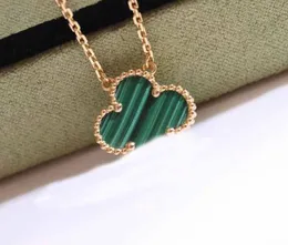 Luxury quality S925 silver Charm pendant necklace green malachite in 18k rose gold plated have stamp box PS7070A