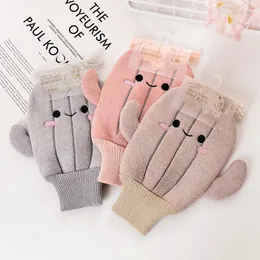 Wash Gloves Cute Cactus Kids Bath Towel Baby Washcloths Bathroom Brushes For Bathing Children Shower Accessories Exfoliating 20220902 E3