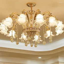Anhängerlampen Gold Kristall Kronleuchter moderne Beleuchtung für Wohnzimmer Esslicht K9 Kronleuchter Wf