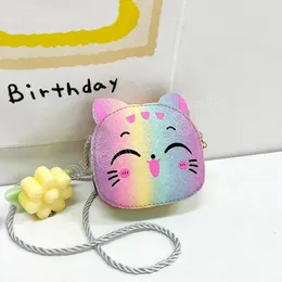 Lindas lentejuelas para ni￱os bolsos mensajeros de la moda princesa baby baby baby bolso de hombro colorido gato beb￩ monedas de monedas de monedas