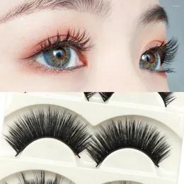 Falsche Wimpern 5Pairs 807/M14/C3/DC012/W10 Handgemachte wiederverwendbare Faser-Make-up-Erweiterungen Wimpern für weibliches Schönheits-Make-up