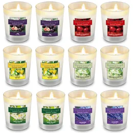 Pacote de velas de 12 fortes presentes perfumados com 6 fragrâncias para casa e feminino aromaterapia Soy Cax Glass jart grow del mxhome amsw6