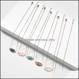 Colares pendentes colorf colorf oval hexágono geométrico natural colares pendentes de ouro natural para mulheres joias de marca dhseller2010 dhwfm