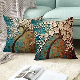 Pillow Home Decor Flower Oil Painting Case Cover Throw Decorative For Sofa Living Room Polyester Pillowcase 45x45