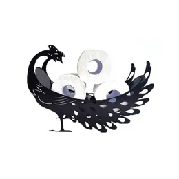 Metal products peacock paper towel holder living kitchen dining room bathroom creative design home accessories black bird series232f