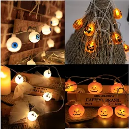 Andere Event Party Supplies 2023 Halloween Kürbis Geister Skelette Fledermaus LED Lichterkette Festival Halloween Dekoration für Zuhause Outdoor Party Ornament 220901