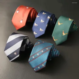 Bow Ties Linbaiway 7cm 남자 넥타이 Jacquard Woven Cravatta Neck Man Bridgroom 비즈니스 넥타이 셔츠 Corbatas Custom Logo