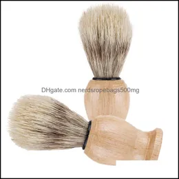 Shaver Nylon Material Woody Beard Brush Bristles Shave Tool Man Male Shaving Brushes Shower Room Accessories Clean Home 5Wm N2 Drop D Dhkfy