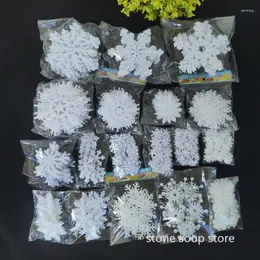 Christmas Decorations 6-20pcs/lot Variety White Plastic Snowflakes Pendant Wedding Hanging Ornament Craft Decoration Diy Accessories