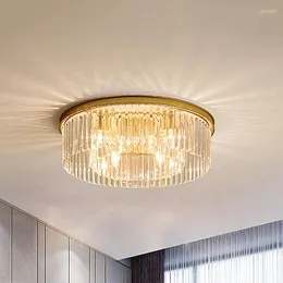 Подвесные лампы роскошные светодиодные потолочные люстра легкая хрустальная спальня гостевая столовая современная американская минималистская металл с низким ростом маленький