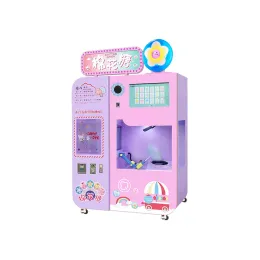 Automatic Cotton Floss Candy Vending Machine has a large screen