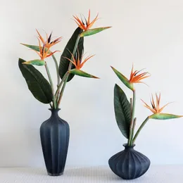 Decorative Flowers 43'' PU Large Bird Of Paradise Artificial Tropical Flower Faux Heaven Plant Party Wedding Floral Home Decor Po