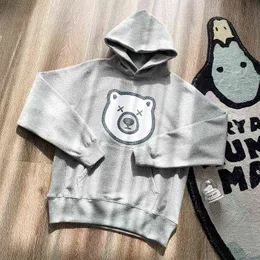 Erkek Hoodies Tişörtü İnsan Yapımı Kapüşonlu Sweatshirt Baskılı Kutup Ayısı Pamuklu Polar Erkek Kadın Kazak İNSAN YAPIMI Büyük Boy Hoodie T220901