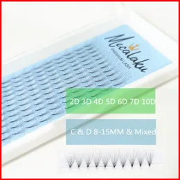 False Eyelashes Mecalaku 2D 3D 4D 5D 6D Short Stem Lashes Premade Russian Volume Fans Faux Mink Eyelash Extensions Makeup Cilios