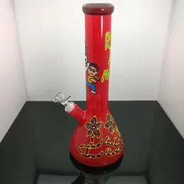 Pipas de vidrio Fabricación para fumar Cachimba soplada a mano Impresión en color Bongs de vidrio engrosado Cachimba de vidrio