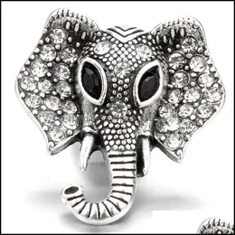Clasps Hooks Rhinestone Gadget Clasps Elephant Head 18mm Snap Button Charms for Snaps Diy Jewelry Sepurdes Guorders G Dhseller2010 Dhvui