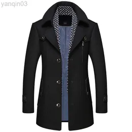 Men's Suits Blazers Wool Coat Man Fashion Scarf Cotton Thickened Winter Top L220902