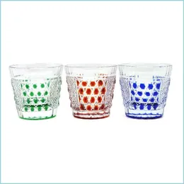 Wine Glasses Luxury 50Ml Hand Cut Cup Sake Glass Tumbler S Wine Red Blue Green Drop Delivery 2021 Home Garden Kitchen Dining Bar Drin Dhqjj