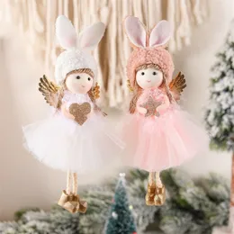 Decorações de Natal de Natal Anjo do Anjo 2023 Decoração Pingententes Decoração de Árvore de Natal Xmas Presentes Navidad Plush Angel Home Festes Supplies 220901