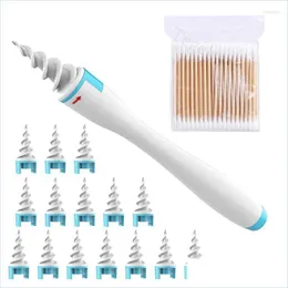 Svampar applikatorer bomullsvampar applikatorer bomullsörrengöringssats silt mjukt spiral vax remover plug tool care swab scoopspon dhexh