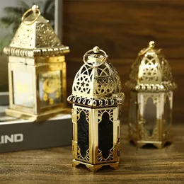 Andra evenemangsfestleveranser Ramadan Windproect Candlestick LED Night Lights Hanging Lantern Islamic Style Candle Holder Eid Mubarak Muslim Party Decoration 220901