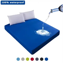 Çarşaf setleri% 100 su geçirmez katı yatak tabakası Nordic ayarlanabilir yatak, elastik bantlı çok boyutlu yatak sayfası olan dört köşeyi kapsar 220901