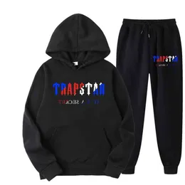 Tracksuit Trapstar 브랜드 인쇄 스포츠웨어 남자 T 셔츠 16 색 따뜻한 두 조각 세트 느슨한 까마귀 스웨트 셔츠 바지 조깅 저렴한 도매