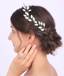 ヘッドピースヴィンテージの葉のゴールドシルバーローズヘアアクセサリー3ピンのセットシックな花嫁の飾りの女性の装飾品