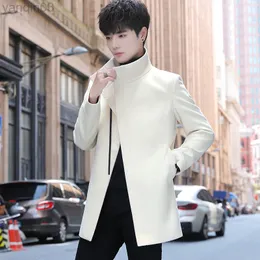 Men's Suits Blazers 2020 Winter Wool Coat Casual Slim Fit Long Trench Overcoats Thick Zipper Streetwear Windjacket Erkekler L220902