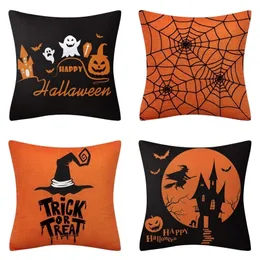 Travesseiro de travesseiro 45x45 Capas de almofada de decoração de Halloween Decorações de Halloween Caso de almofada de linho para travesseiro em casa 220901