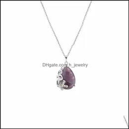 펜던트 목걸이 자연 레드 카넬 물 액적 크리스탈 펜던트 여성 Charka Healing Jewelry Necklace 18 "for par dhseller2010 dhqdb