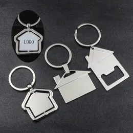 DIY Blank House Keychains Real Estate Metal Keychain Pendant Fashion Accessories Keyring