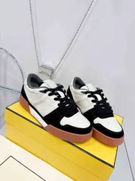 Casual Shoes 2022 top edition of F family four seasons leather women's thick bottom color blocked couple casual shoes highend men's