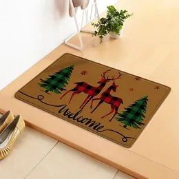 Mattor 60x40cm God jul dörrmatta juldekorativ dörrmatta utomhus välkomna mattor för ytterdörr nonslip pvc julgran 220901