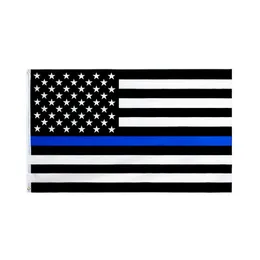 3x5fts 90cmx150cm Bannerflaggor Lagstiftare USA USA US American Police Thin Blue Line Flag