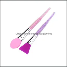 Cleaning Brushes Sile Shining Handle Makeup Brushes Soft Facial Mask Brush Mti Function Color Cleaning Tools Lady Cosmetics Home 2 2W Dh6Ln