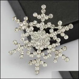 Pins Broschen Damen Winter Schneeflocke Klar Brosche Pin Großhandel Drop Lieferung 2021 Schmuck Neudhbest Dh3L1