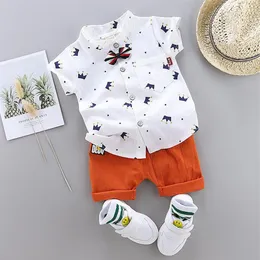 Комплекты одежды для детской одежды летняя повседневная рубашка вечеринка с коротким рукавом детской школы Concunto de Ropa Bebe Ni O256M