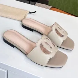 Mode kvinnors sandaler tofflor glida designer lyxiga platt höga klackar flip flops skor broderad plattform gummi sandal läder stim casual sko storlek 35-44