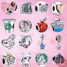 925 Gümüş Cazibe Boncuk Fit Pandora Charms Bilezik Kolye Diy Diy Kadın Takı Charmes Ciondoli Diy İnce Boncuk Takı Mücevher