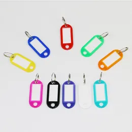 Plastic Blank Keychain DIY Name Tags For Baggage Paper Insert Luggage Tags Mix Color Key Chain Accessories Chains LYX122