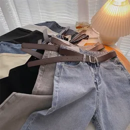 Kadınlar Kot Zhisilao Kemer Vintage Basic Mavi Anklelength denim pantolonlu erkek arkadaşı Gri Kore 220902