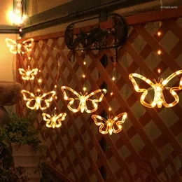 Strings 3M LED Butterfly Fairy Light Świąteczne Garland Street Wedding Curtain Lampa na zewnątrz na imprezę wakacyjną ogrodową patio