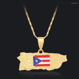 Pendant Necklaces Puerto Rico Map Men's Exquisite Fashion Punk Hip Hop Necklace Party Club Jewelry Accessories 2022 Trend