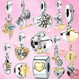 925 Silver Charm Bead Fit Pandora Charms Bracelet Angel Angel Swan of Love Heart Charmes Ciondoli DIY Gine Beads Jewelry