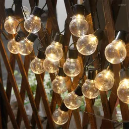 Saiten 10/20 LED Vintage Globe Bulb Battery Battery Outdoor String Lichter au￟erhalb der Hof Urlaub Party Hochzeit Gartendekoration