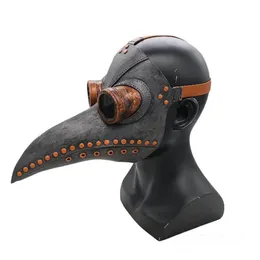 Divertente medievale a steampunk Plague Doctor Bird Mask Masches Punk Latex Masches Beak Beak Adult Halloween Event Props280U