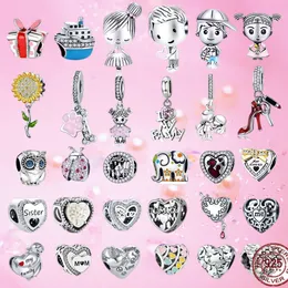 925 Gümüş Cazibe Boncuk Fit Pandora Charms Tahıl Kadınlar Erkek Kız Kızlar Pet Hayvan Arı Tahrarı Kahve Ladybug Charmes Ciondoli Diy İnce Boncuk Mücevherleri