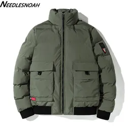 Mens down parkas eeldesnoah 따뜻한 두꺼운 남자 파카 자켓 겨울 캐주얼 남성 아웃복 코트 솔리드 스탠드 칼라 남성 바람막이 220902